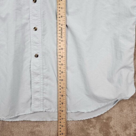 LL Bean Vented Shirt Button-Down Men's Size L Blue Pockets Fishing Short Sleeve - Picture 4 of 10
